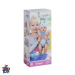 عروسک نوزاد بیبی بورن با بدن نرم با پوشک و لباس آبی